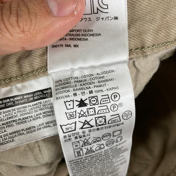 Levi's 501 Jeans Mens Size 32x34 Khaki Tan Straight Fit Classic Distressed - Picture 6 of 10